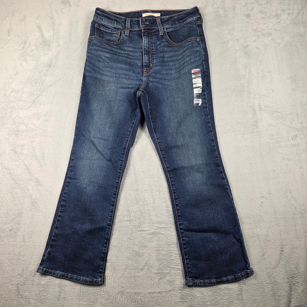 Levis 725 Kick Bootcut Jeans Womens 30x27 Dark Blue New High Rise Stretch